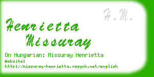 henrietta missuray business card